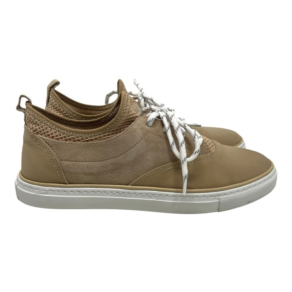 Jenni Kayne Natural Tan Leather Lace Up Casual Trainers Sneakers Women’s 38 - Picture 3 of 16